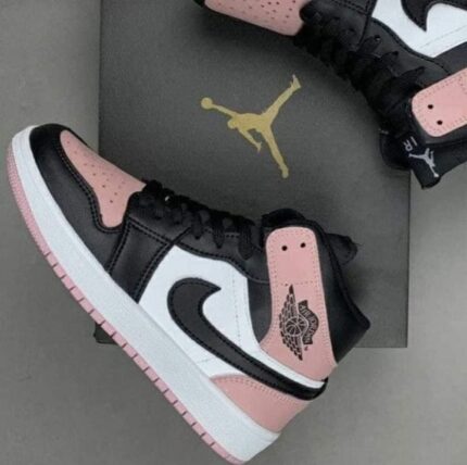 Jordan 1 Negro Rosa Y Blanco